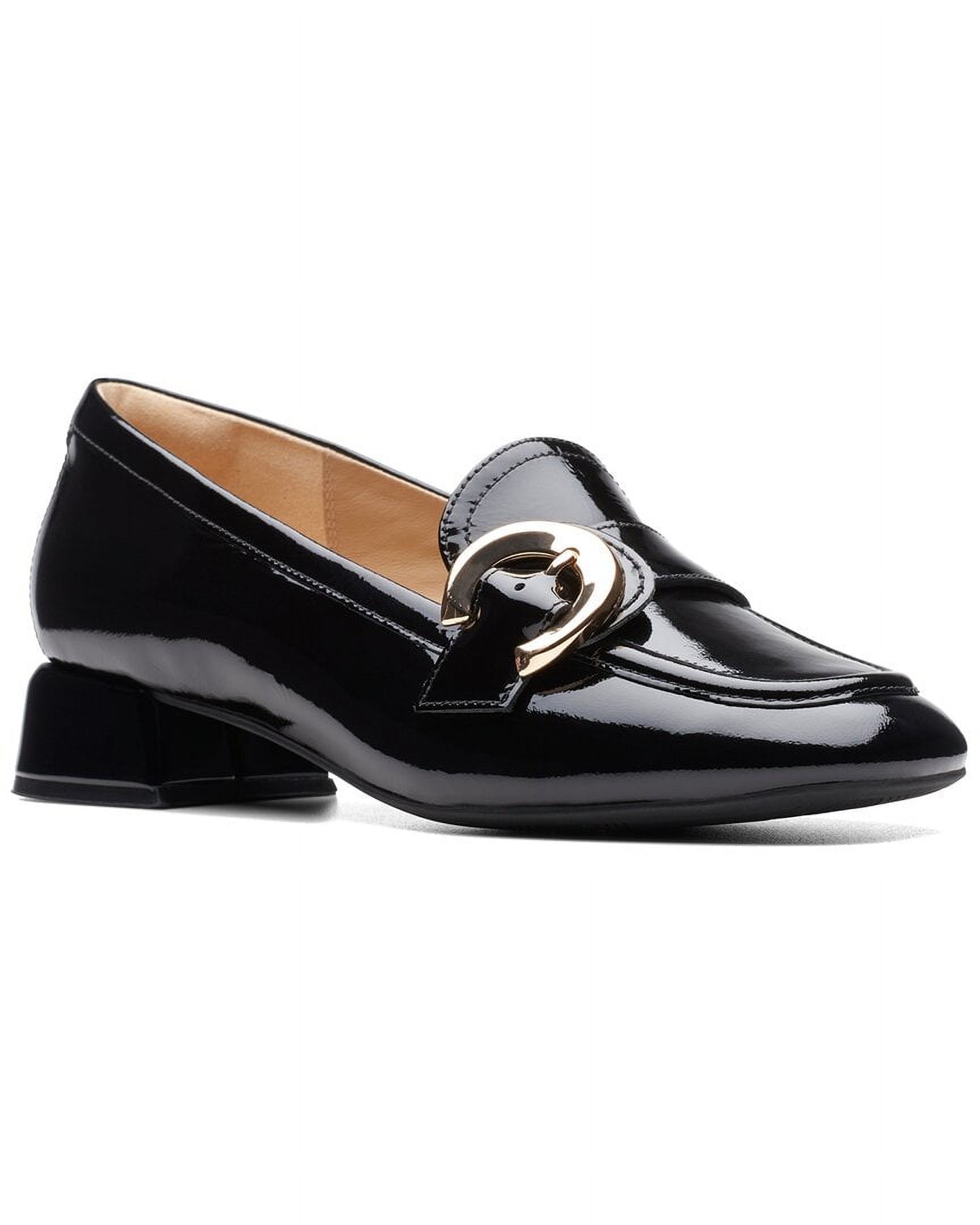 Clarks Daiss30 Trim Leather Flat, 8, Black